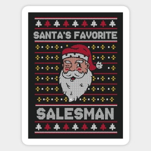 Santa's Favorite Salesman // Funny Ugly Christmas Sweater // Sales Rep Holiday Xmas Sticker